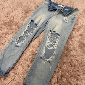 ✨👖 G BY GUESS WOMENS HEAVY RIPPED JEANS SIZE 26